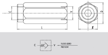 Клапан обратный VU 1/4" 8Bar